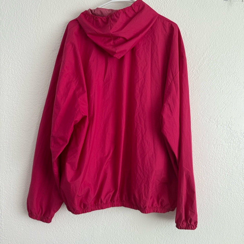 Vintage Rain Jacket Womens XL Pouch Wear Pink Oversized Lightweight 80s 90s - Picture 7 of 10